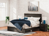 Bay Furniture Gallery - Ashley Furniture - Hollivern Bedroom - Full Panel Bed with Storage / Dark Gray - PCB2108B16